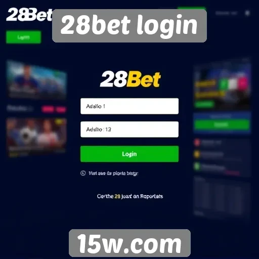 Interface do usuário do 28bet login